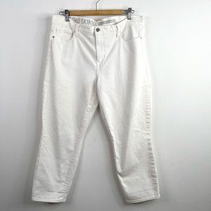 DKNY Women White Soho Skinny 5 Pockets Mid Rise Jeans Size 16